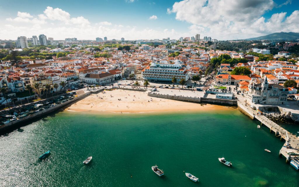 A view of Cascais, Portugal from the air