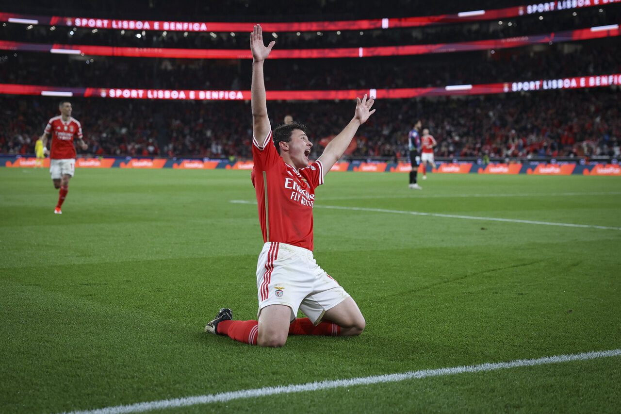 Benfica players celebrate | Photo by SL Benfica