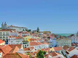 Lisbon houses on the hills