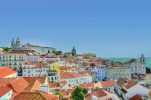 Lisbon houses on the hills