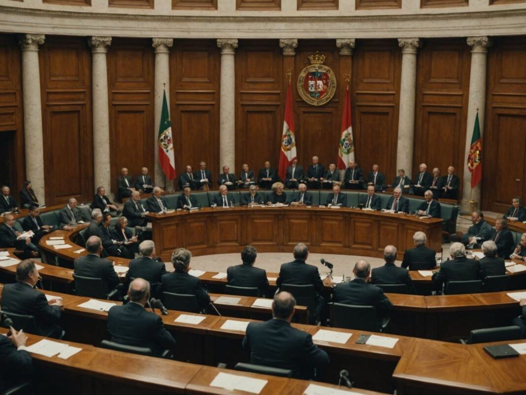 Portuguese parliament members engaged in heated debate