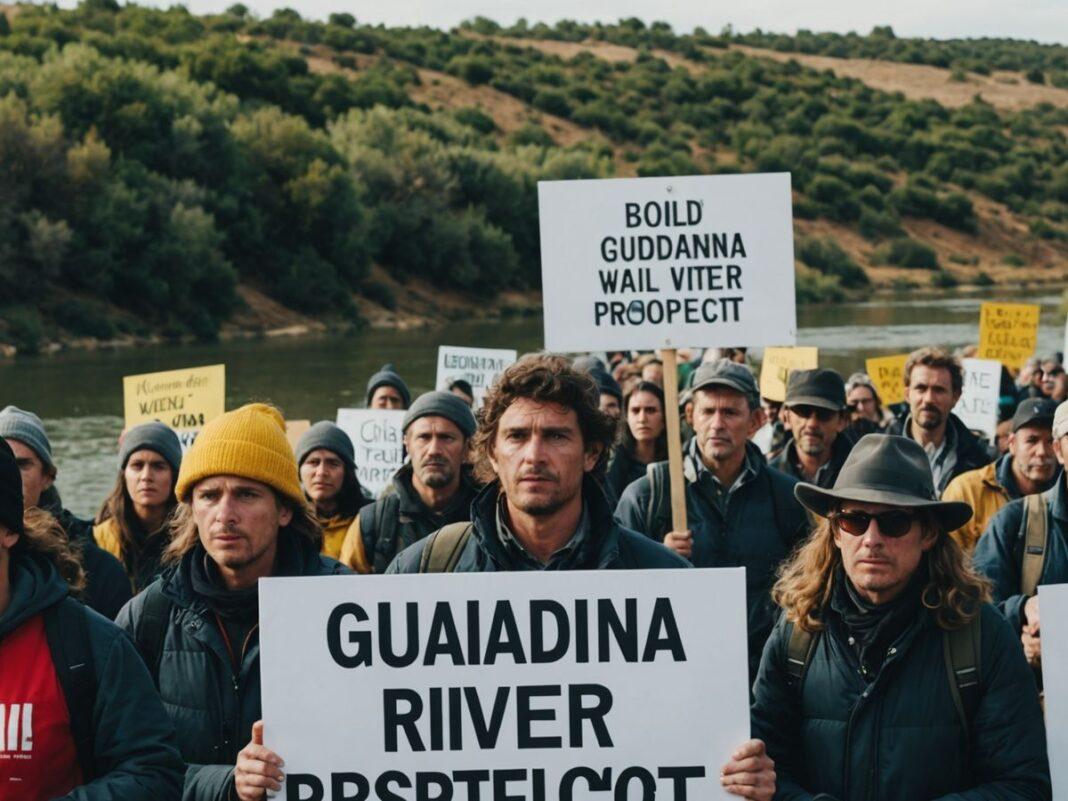 Protesters opposing Guadiana River water project in Algarve