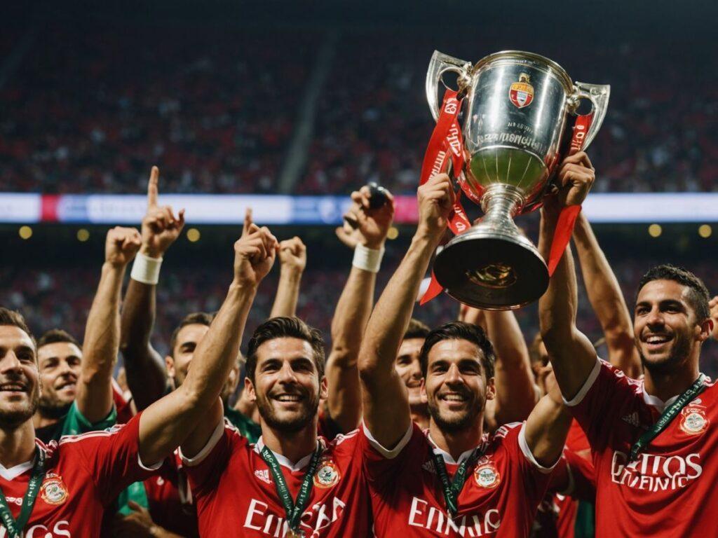 Benfica team celebrates 10th consecutive Taça de Portugal victory