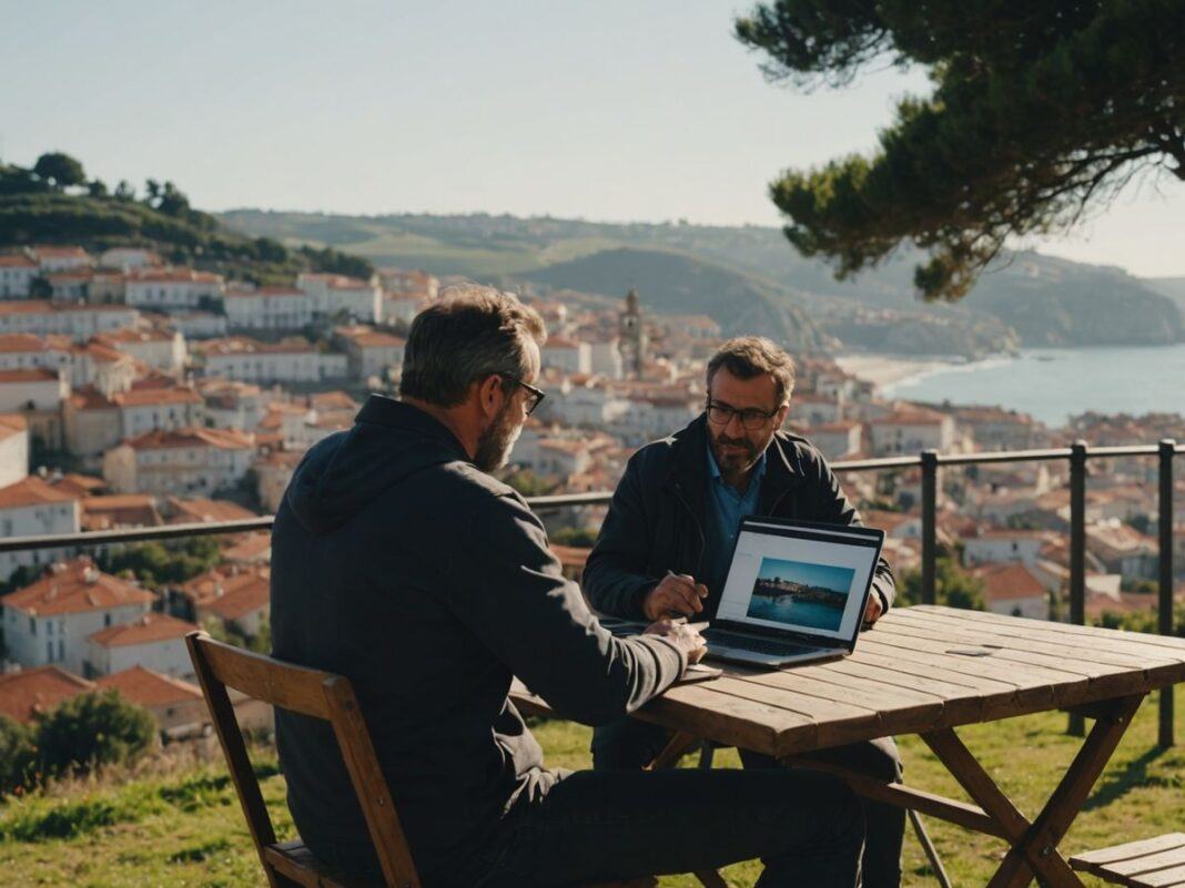 Skilled foreigners working in Portugal with scenic backdrop