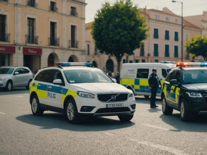 Emergency responders at Loulé car accident scene