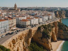 Algarve cliffs and Lisbon architecture in one image.