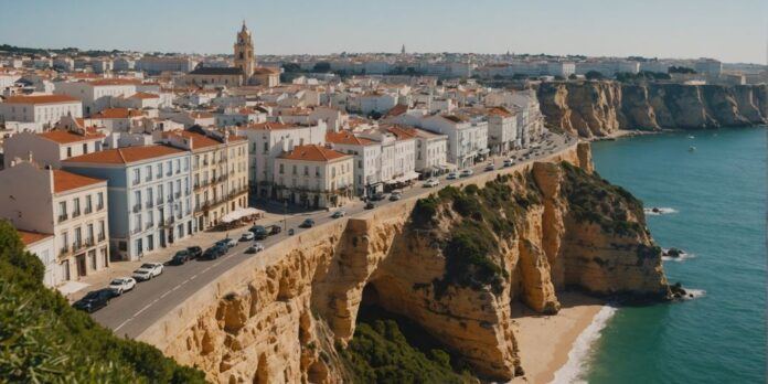 Algarve cliffs and Lisbon architecture in one image.