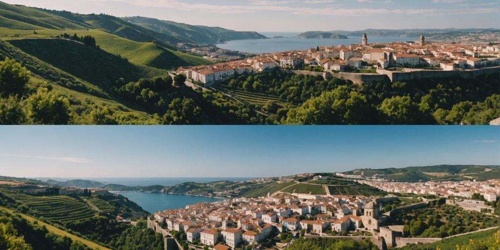 Beautiful views of Portugal, Spain, and France together.