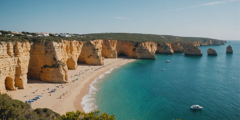 Beautiful Algarve cliffs and ocean view