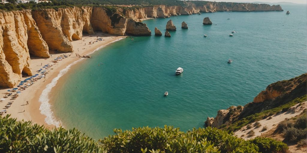 Expats enjoying sunny Algarve beach