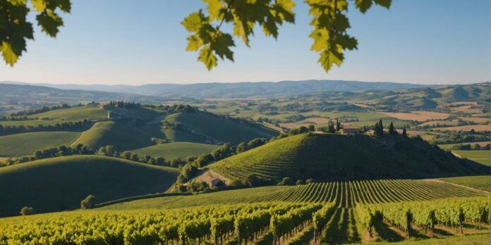 Scenic view of Alentejo's rolling hills and vineyards