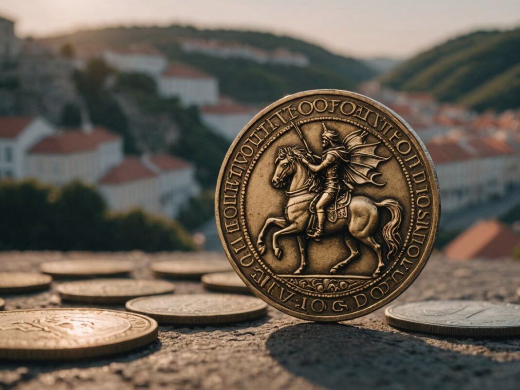 Ulysses coin featuring mythical beasts and heroes