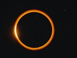 Annular solar eclipse 'ring of fire'