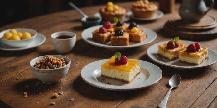 A variety of popular Portuguese desserts displayed together