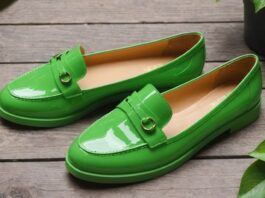 Stylish Lemon Jelly shoes with green leaves