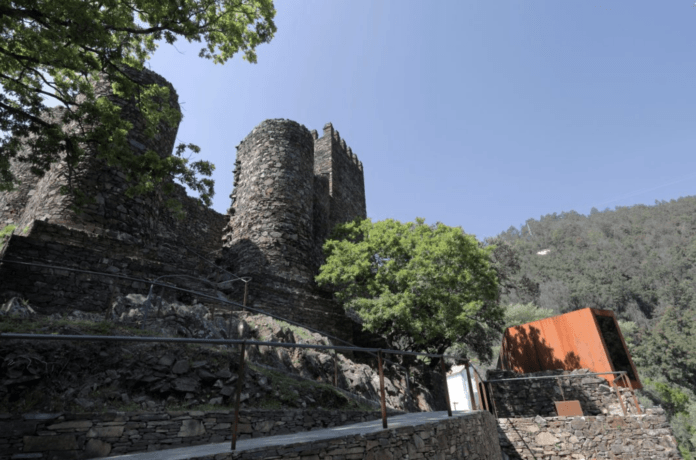 A view from ground level of the medieval Castle of Lousa