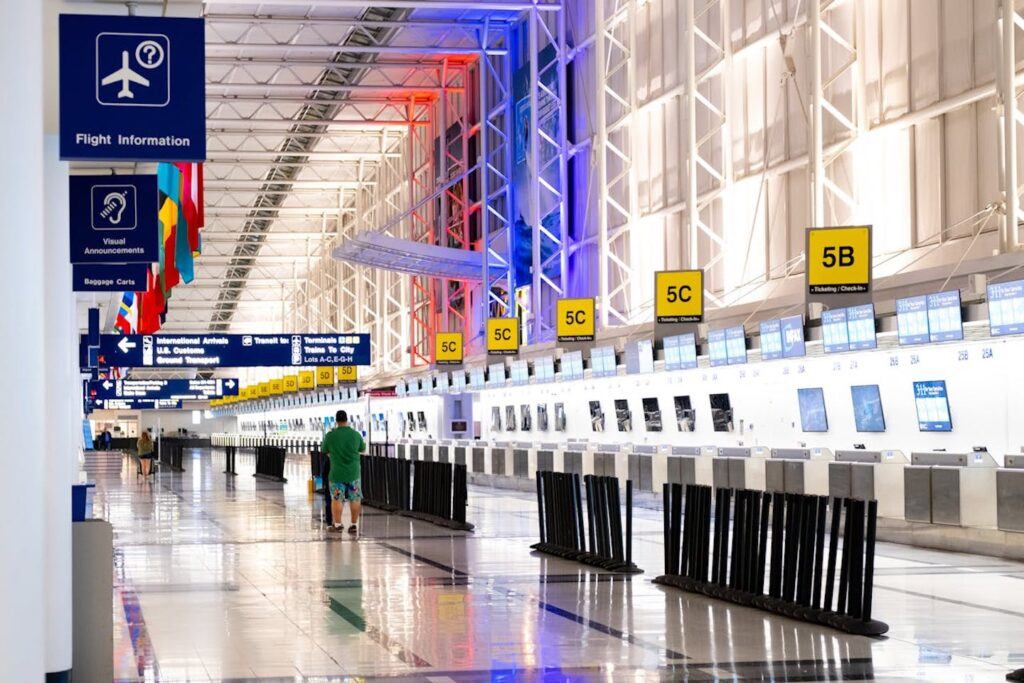 Airport check-in gates