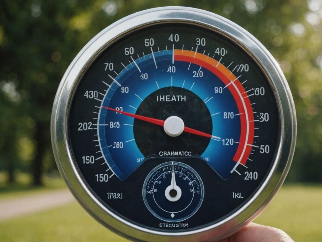 Earth with thermometer indicating record-breaking heat