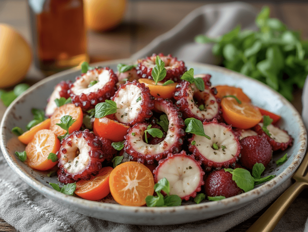 Octopus salad with tomatoes