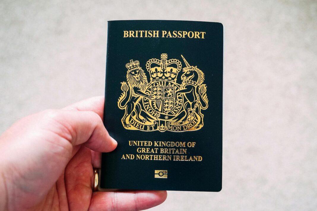 The front of a British Passport