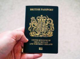 The front of a British Passport