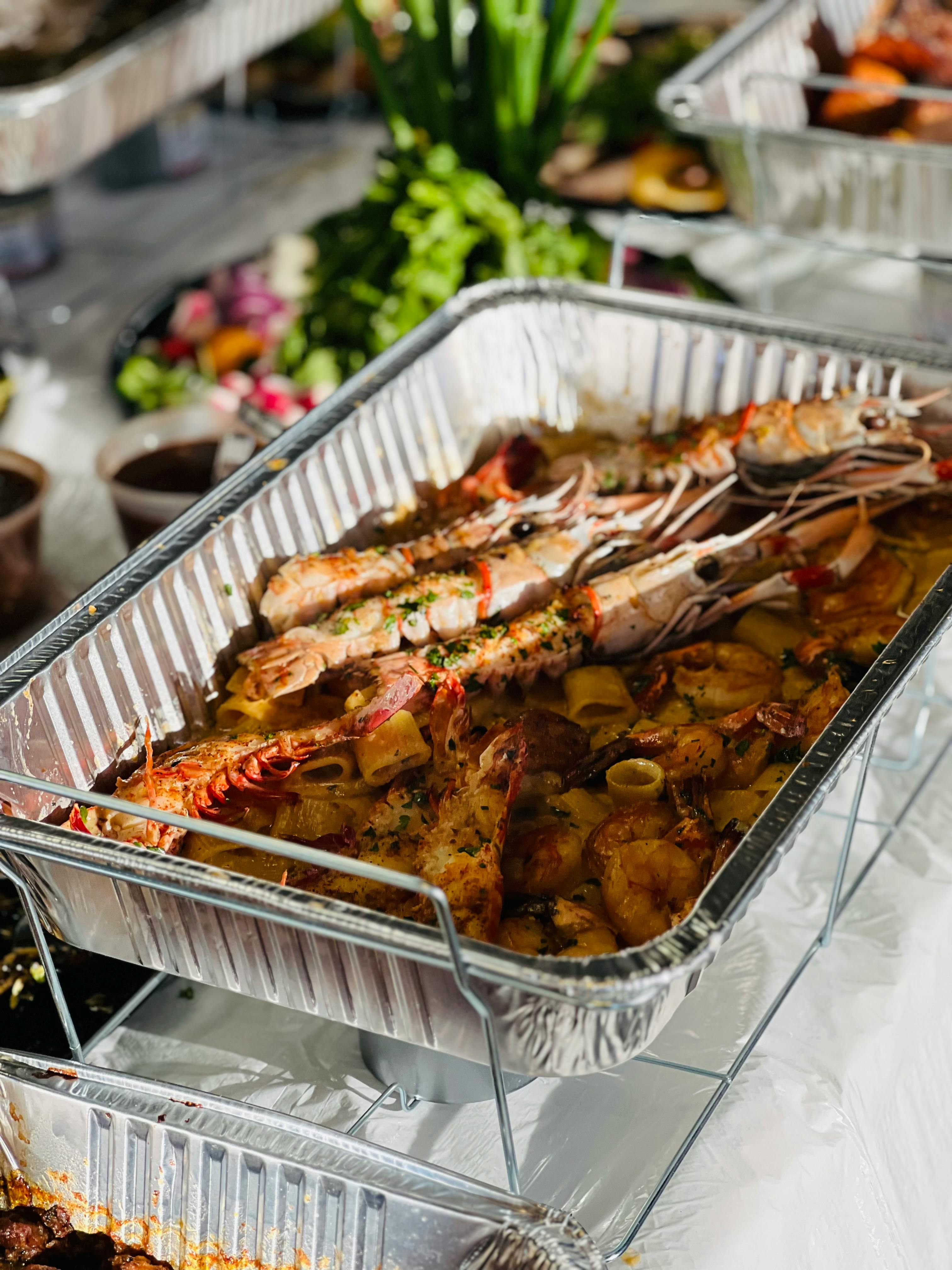 Baked dish in a tin foil dish