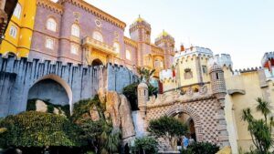 A view of the Pena Palace in Sintra, Portugal