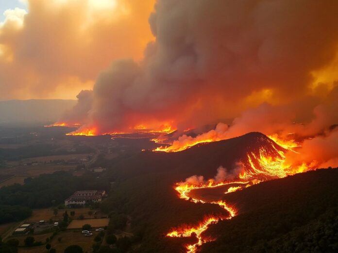 Wildfires in Portugal causing destruction and loss.