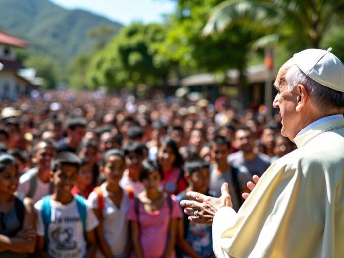 Pope Francis addresses young crowd in Timor-Leste.