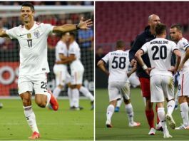 Ronaldo, Carsley, and Georgia's team in action