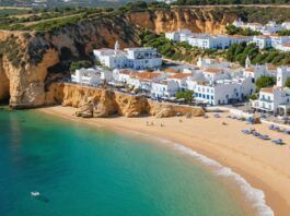 Algarve beach with clear blue waters