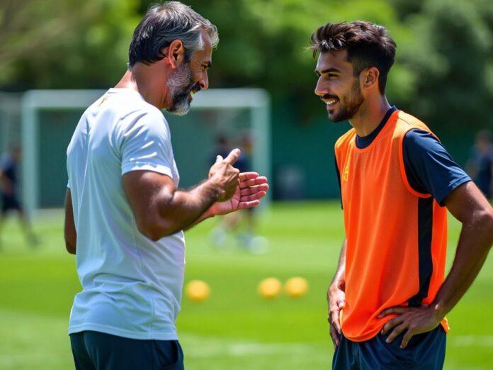 Rúben Amorim and Geny Catamo during training session.