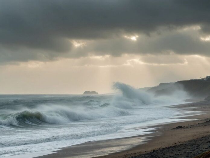 Storm damage in coastal towns of Spain and Portugal.