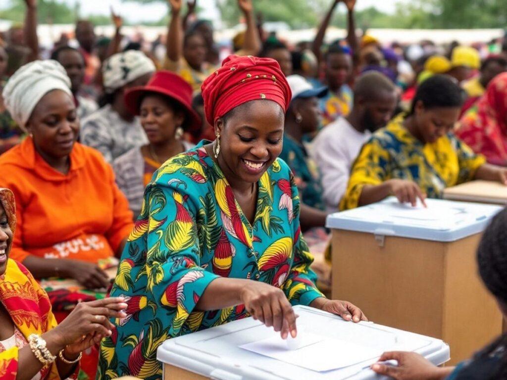 Voters in Mozambique during the presidential election.