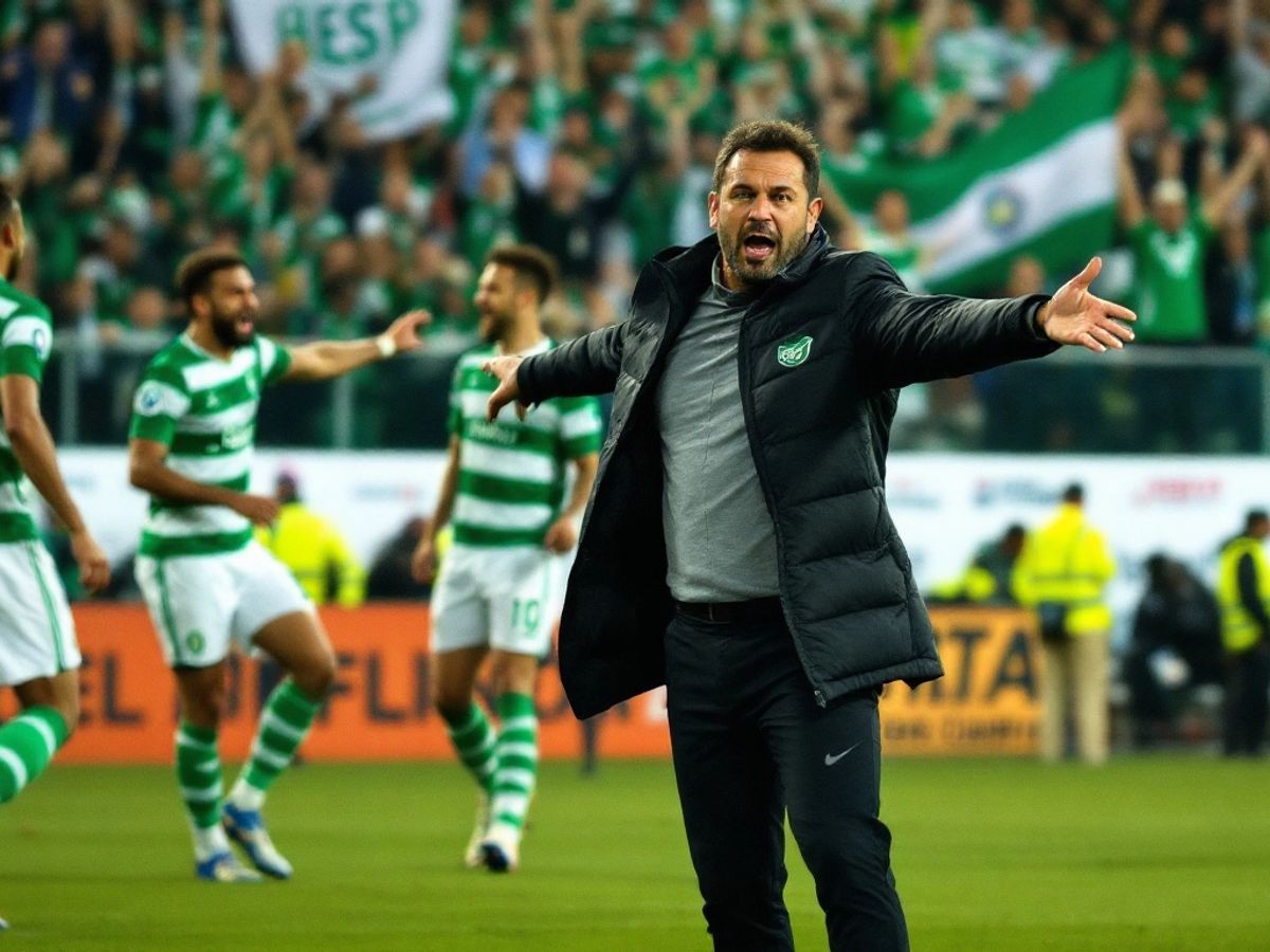 Ruben Amorim coaching Sporting Lisbon during a match.