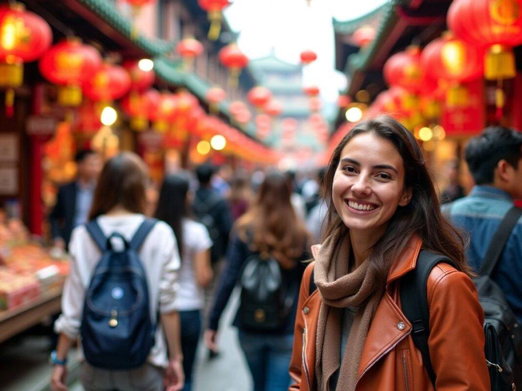 Portuguese citizens enjoying a market in China.