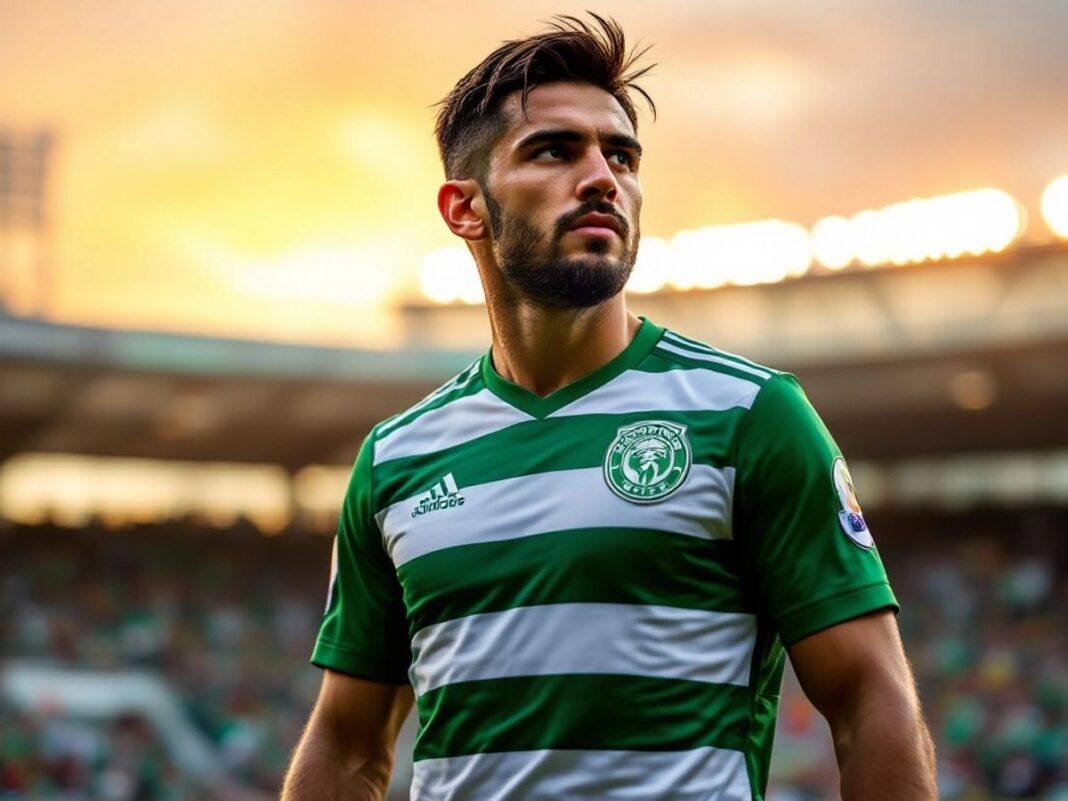 Rúben Amorim on the pitch in Sporting colors.