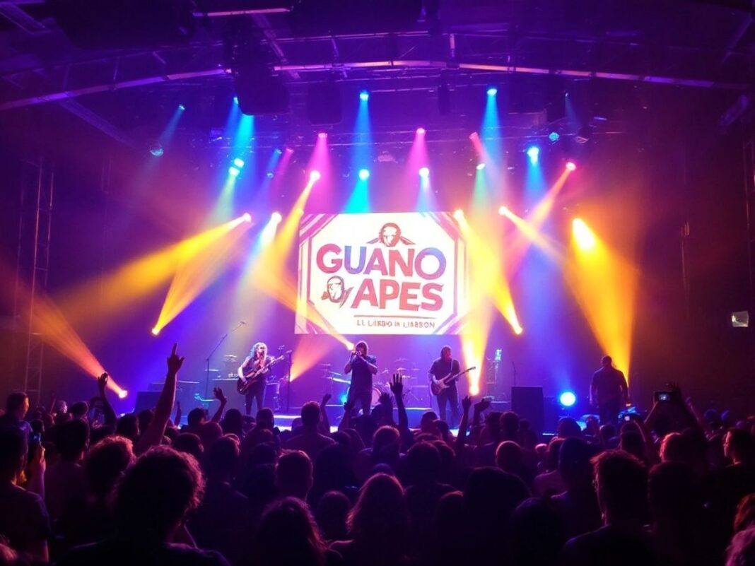 Guano Apes live concert in Lisbon with energetic crowd.