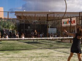 Players competing in a Padel match.