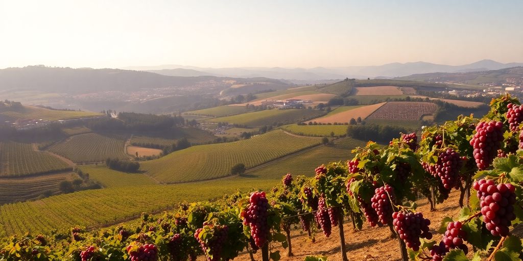 Vineyards and rolling hills in Portugal's wine regions.