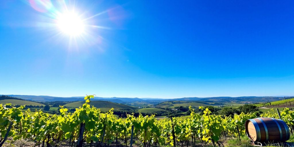 Vineyard landscape in Trás-os-Montes with grapevines.