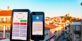 Payment terminal with crypto options set in Portugal.