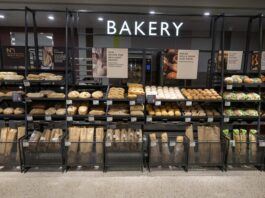 A Waitrose in-stoe bakery with various breads and pastries on display