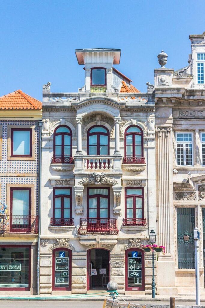 Photo of a Building Facade in Aveiro, Portugal.