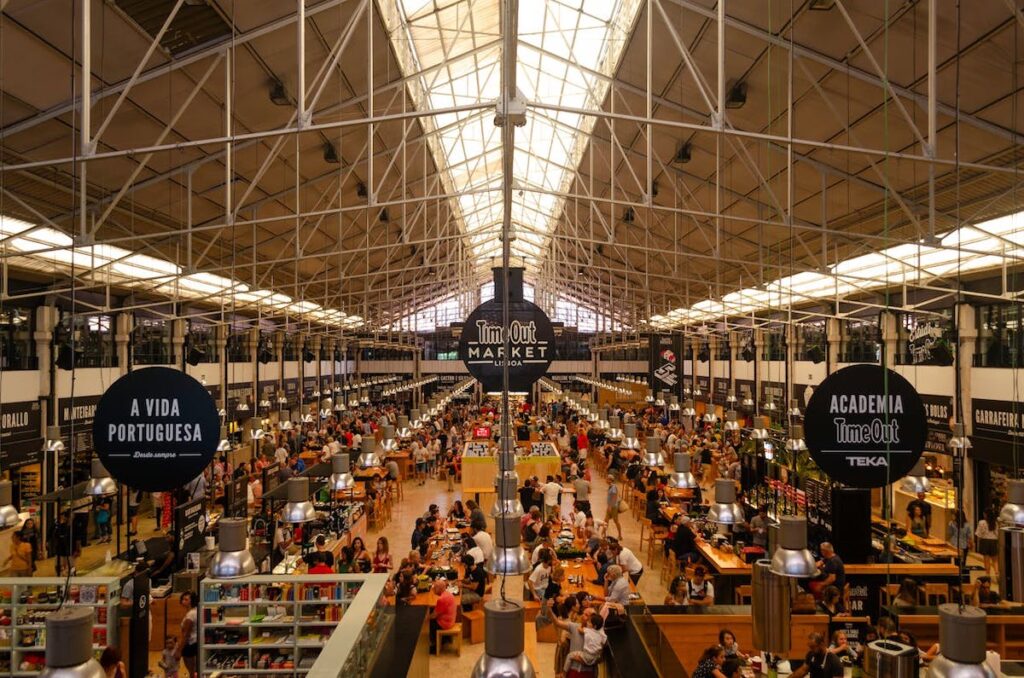 The Time Out market in Lisbon, seen from a high angle