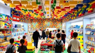 Inside the new LEGO store at Lisbon Airport.