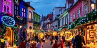 Christmas decorations and festivities in Portugal.