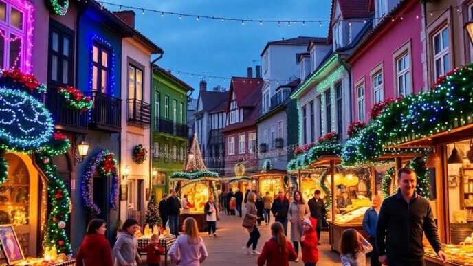 Christmas decorations and festivities in Portugal.