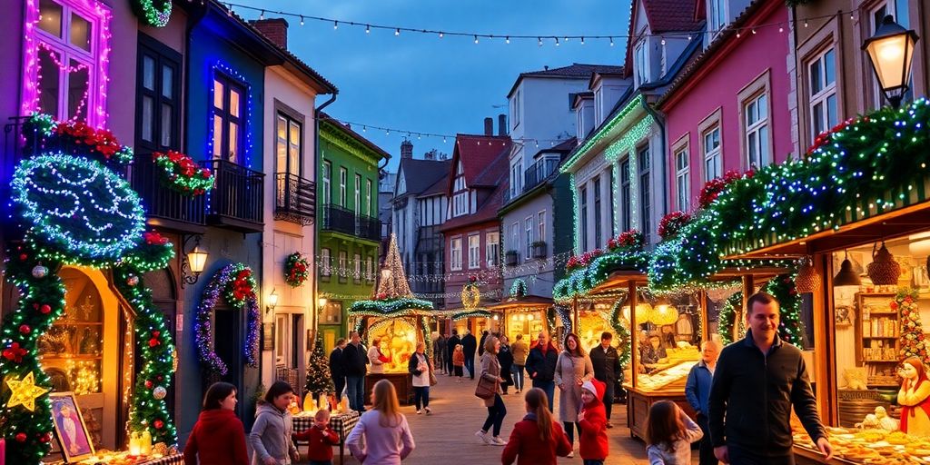 Christmas decorations and festivities in Portugal.