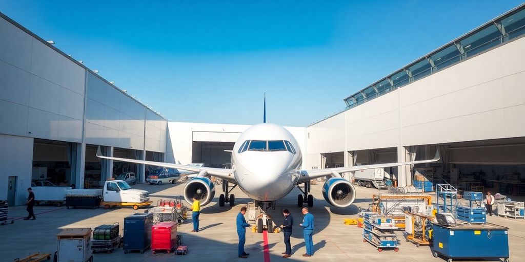 Lufthansa Technik's new aircraft maintenance facility in Portugal.